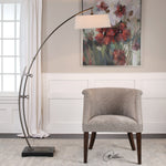 Uttermost Calogero Bronze Arc Floor Lamp – Elegant Designer Standing Light