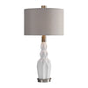 Uttermost 27714-1 Cabret Gloss White Ceramic Table Lamp