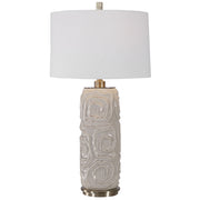 Uttermost Zade Warm Gray Ceramic Table Lamp with Fabric Shade