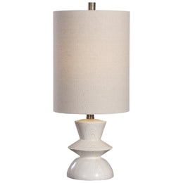 Uttermost Stevens Bleached Wood Buffet Lamp on console table