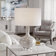 Uttermost 28483-1 Turbulence Distressed White Table Lamp