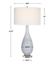 Clariot Ribbed Blue Table Lamp