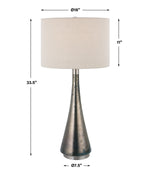 30039 Contour Metallic Glass Table Lamp