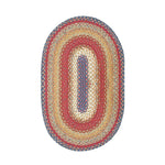 Homespice Decor 406040 8' x 10' Oval Log Cabin Step Cotton Braided Rug