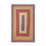Homespice Decor 416049 8' x 10' Rectangular Log Cabin Step Cotton Braided Rug