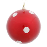 Vickerman M120203 5.5" Red Candy Finish Ball Christmas Ornament With White Polka Dots