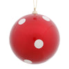 Vickerman M120403 8" Red Candy Finish Ball Christmas Ornament With White Polka Dots