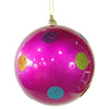 Vickerman M120409 8" Pink Candy Finish Ball Christmas Ornament With Multi-Colored Polka Dots