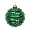 Vickerman M132104 8' Green Stripe Candy Finish Wave Ball Christmas Ornament With Glitter Accents
