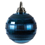 Vickerman M151431 4" Midnight Blue Shiny And Matte Mirror Ball Christmas Ornament With Glitter Accents 4 Per Box