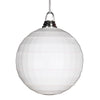 Vickerman M151611 5.5" White Shiny And Matte Mirror Ball Christmas Ornament With Glitter Accents