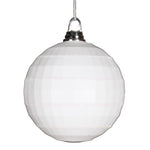 Vickerman M151611 5.5" White Shiny And Matte Mirror Ball Christmas Ornament With Glitter Accents