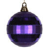 Vickerman M151626 5.5" Plum Shiny And Matte Mirror Ball Christmas Ornament With Glitter Accents