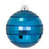 Vickerman M151631 5.5" Midnight Blue Shiny And Matte Mirror Ball Christmas Ornament With Glitter Accents