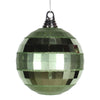 Vickerman M151654 5.5" Celadon Shiny And Matte Mirror Ball Christmas Ornament With Glitter Accents