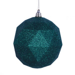 Vickerman M177424DG 6" Emerald Glitter Geometric Ball Ornament 4 Per Bag