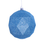 Vickerman M177332DG 4.75" Baby Blue Geometric Ball Ornament Featuring A Glitter Finish - 4 Per Bag