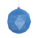 Vickerman M177432DG 6" Baby Blue Glitter Geometric Ball Ornament 4 Per Bag