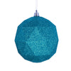 Vickerman M177442DG 6" Teal Glitter Geometric Ball Ornament 4 Per Bag