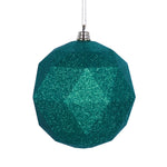 Vickerman M177444DG 6" Seafoam Green Geometric Ball Ornament Featuring A Glitter Finish - 4 Per Bag