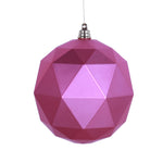 Vickerman M177545DM 8" Mauve Geometric Ball Ornament Featuring A Matte Finish