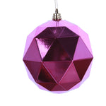 Vickerman M177445DS 6" Mauve Geometric Ball Ornament Featuring A Shiny Finish - 4 Per Bag