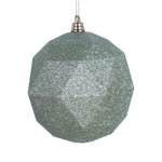 Vickerman M177454DG 6" Celadon Geometric Ball Ornament Featuring A Glitter Finish - 4 Per Bag