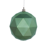 Vickerman M177554DM 8" Celadon Geometric Ball Ornament Featuring A Matte Finish