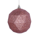 Vickerman M177358DG 4.75" Rose Gold Glitter Geometric Ball Ornament 4 Per Bag