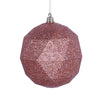 Vickerman M177558DG 8" Rose Gold Geometric Ball Ornament Featuring A Glitter Finish