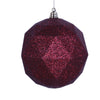 Vickerman M177365DG 4.75" Burgundy Glitter Geometric Ball Ornament 4 Per Bag