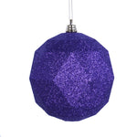Vickerman M177466DG 6" Purple Geometric Ball Ornament Featuring A Glitter Finish - 4 Per Bag