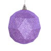 Vickerman M177469DG 6" Orchid Geometric Ball Ornament Featuring A Glitter Finish - 4 Per Bag