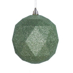 Vickerman M177373DG 4.75" Lime Glitter Geometric Ball Ornament 4 Per Bag