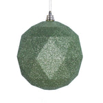 Vickerman M177473DG 6" Lime Glitter Geometric Ball Ornament 4 Per Bag