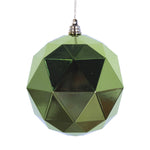 Vickerman M177473DS 6" Lime Shiny Geometric Ball Ornament 4 Per Bag