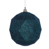 Vickerman M177374DG 4.75" Midnight Green Geometric Ball Ornament Featuring A Glitter Finish - 4 Per Bag