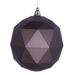 Vickerman M177476DM 6" Mocha Matte Geometric Ball Ornament 4 Per Bag