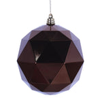 Vickerman M177376DS 4.75" Mocha Shiny Geometric Ball Ornament 4 Per Bag