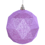 Vickerman M177479DG 6" Pink Geometric Ball Ornament Featuring A Glitter Finish - 4 Per Bag