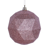 Vickerman M177580DG 8" Cafe Latte Geometric Ball Ornament Featuring A Glitter Finish