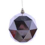 Vickerman M177580DS 8" Cafe Latte Geometric Ball Ornament Featuring A Shiny Finish