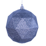 Vickerman M177587DG 8" Pewter Geometric Ball Ornament Featuring A Glitter Finish