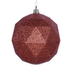 Vickerman M177588DG 8" Copper Geometric Ball Ornament Featuring A Glitter Finish
