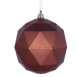 Vickerman M177588DM 8" Copper Geometric Ball Ornament Featuring A Matte Finish