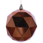 Vickerman M177388DS 4.75" Copper Geometric Ball Ornament Featuring A Shiny Finish - 4 Per Bag