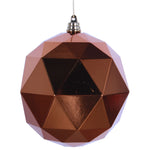 Vickerman M177588DS 8" Copper Geometric Ball Ornament Featuring A Shiny Finish