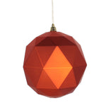 Vickerman M177318DM 4.75" Burnished Orange Geometric Ball Ornament Featuring A Matte Finish - 4 Per Bag