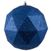 Vickerman M177431DG 6" Midnight Blue Glitter Geometric Ball Ornament 4 Per Bag