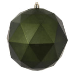 Vickerman M177464DM 6" Moss Green Geometric Ball Ornament Featuring A Matte Finish - 4 Per Bag